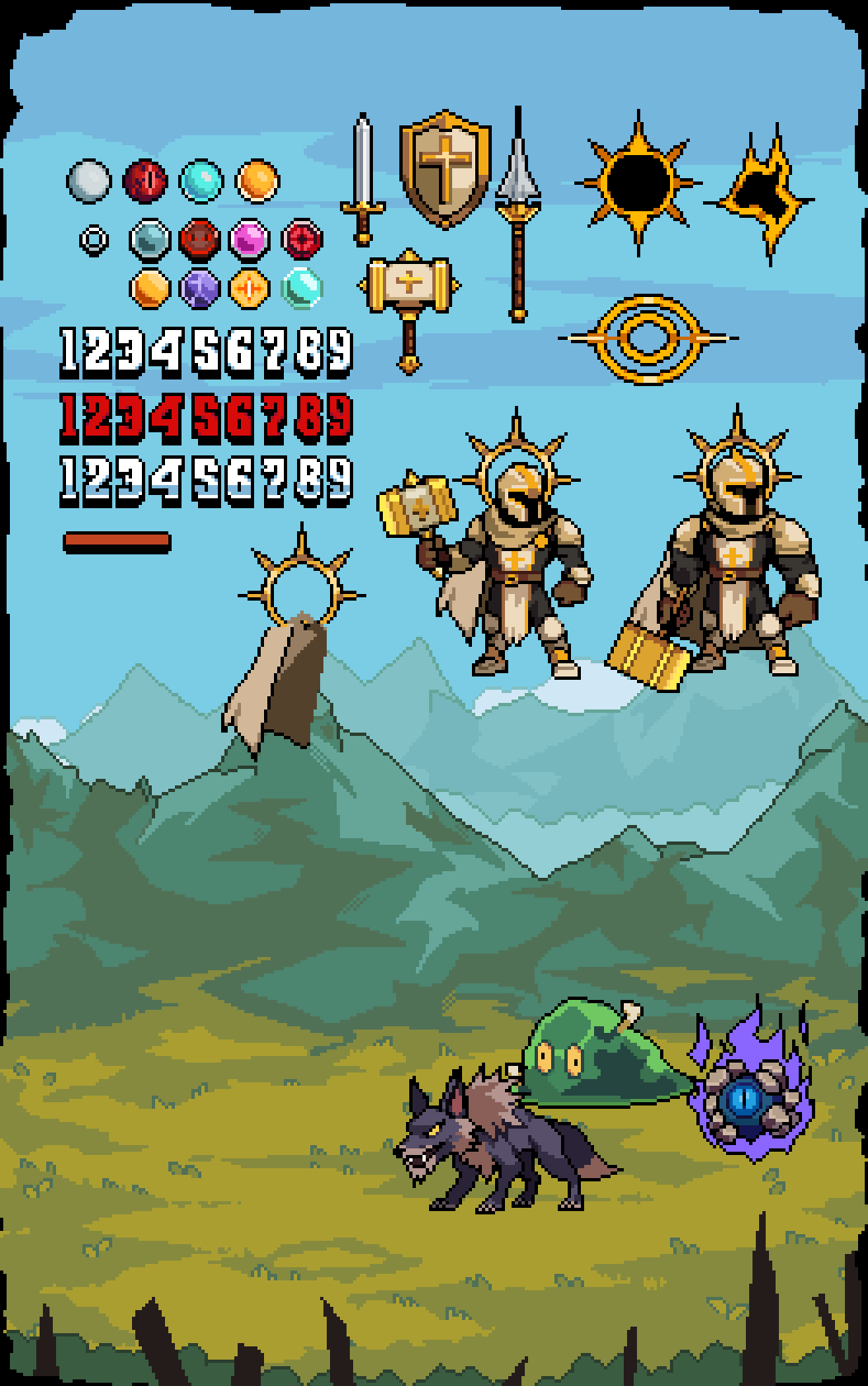 Pixel art project: Paladinko: Game Art Mockup